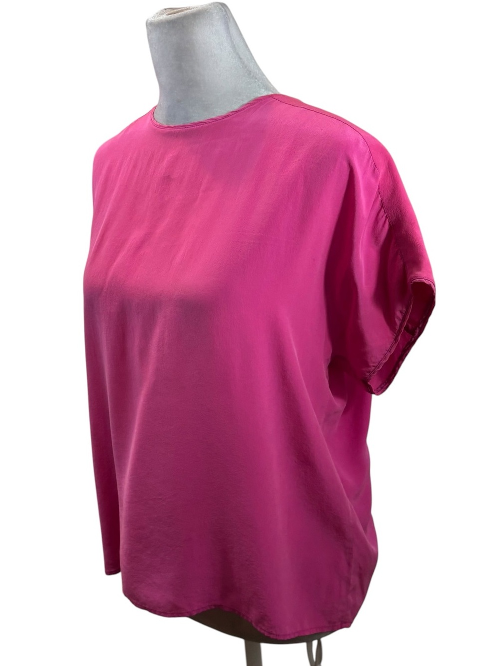 Ladies Vintage Valerie Stevens 100% Silk‎ Pink Short Sleeve Blouse Size 10